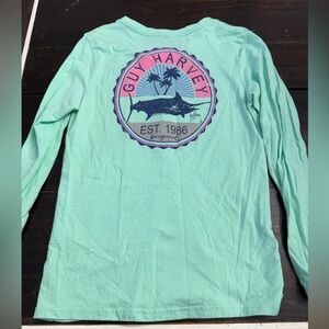 Guy Harvey Aqua Long Sleeve Tees LOT OF TWO WOMEN medium